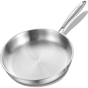 image:imageDELARLO Stainless Steel Pan 14Inch Large Frying Pan with Lid Heavy Duty Compatible with Induction Gas and Electric up to 650 Fast amp Even Heating Dishwasher Oven Safe Skillet PTFE amp PFOA FreeStainless Steel