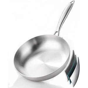 image:imageDELARLO Whole body TriPly Stainless Steel 8inch Small Frying Pan Chefs Pans Oven safe induction kitchen skilletSuitable for All Stove Detachable Handle8