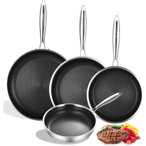 image:imageDelarlo Whole body TriPly Stainless Steel Kitchen Cookware Set of 4 Heats quickly Cookware Suitable for All Stove Kitchen Pots and Pans sets 7 8 10 12 Silver
